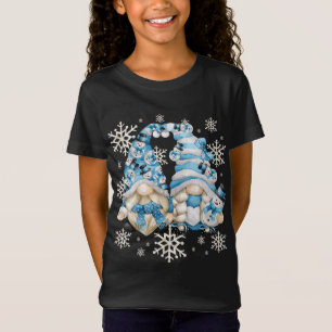 Funny Snögubbe Gnomies With Snöflingor - Cute Wint T Shirt