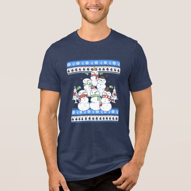 Funny Snögubbe Julgran T Shirt (Framsida)