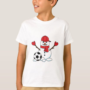 Funny Snögubbe med fotboll T Shirt