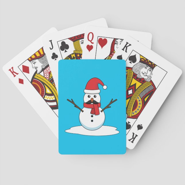 Funny Snögubbe med Mustache och morot Casinokort (Baksidan)