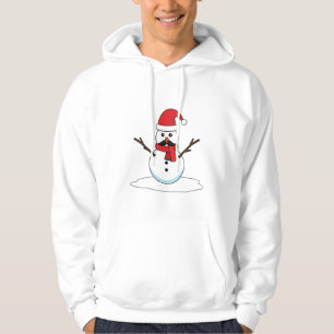 Funny Snögubbe med Mustache och morot Hoodie
