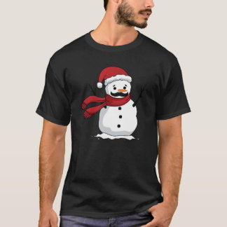 Funny snögubbe med mustasch och morot t shirt