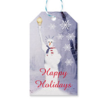 Funny snögubbe patriotisk amerikansk Julafton