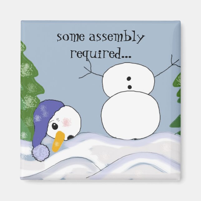 Funny Snögubbe Scene Magnet (Framsidan)
