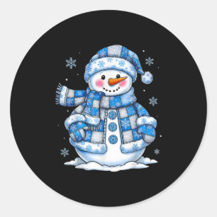 Funny Snögubbe Snowflake God jul Julafton Famil Runt Klistermärke