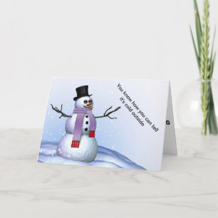 Funny Snögubbe Tonåring vinterkort Helgkort