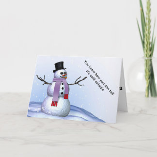 Funny Snögubbe Tonåring vinterkort Helgkort
