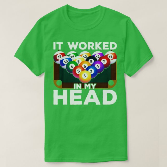 Funny Snooker Player Bassäng Billiard T Shirt (Design framsida)