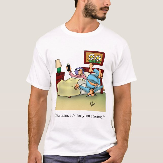 Funny Snoring Humor Tee Shirt (Framsida)