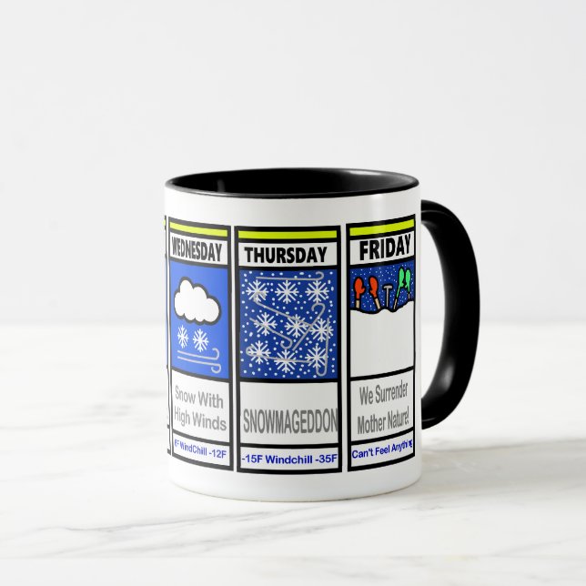 Funny Snöstorm Warning Mugg (Framsida höger)