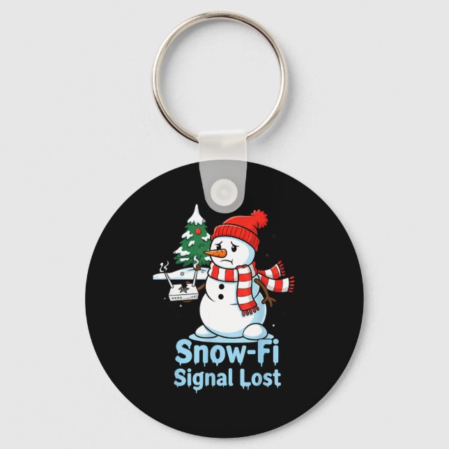 Funny Snow-fi Signal Lost Snowman Christmas Design Nyckelring (Framsida)