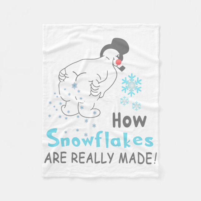 Funny Snow How Snowflakes Are Really Made  Fleecefilt (Framsidan)