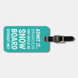 Funny Snowboard | Teal Winter Sports Travel Bagagebricka