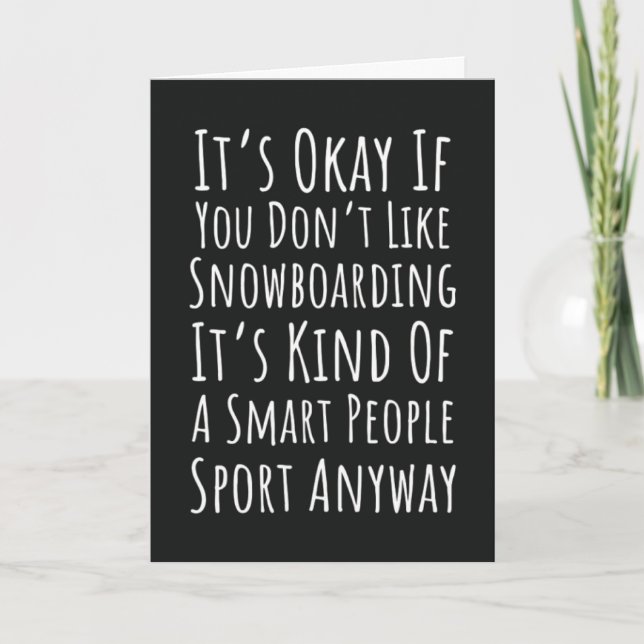 Funny Snowboarding Cards Snowboarder Winter Sports Kort (Framsida)