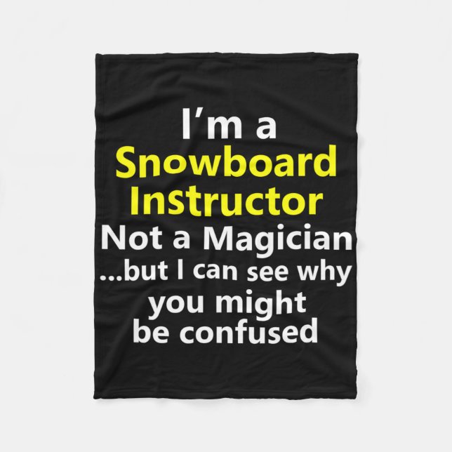 Funny Snowboarding-instruktör jobbkarriär Snowboar Fleecefilt (Framsidan)