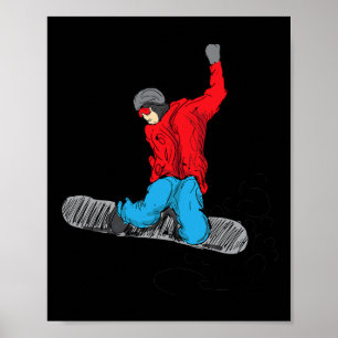 Funny Snowboarding Shirt - Snö Boarder Älskare Gif Poster