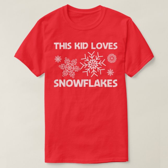 Funny Snowflake Art Kids Småbarn Ice Snö Winter T Shirt (Design framsida)