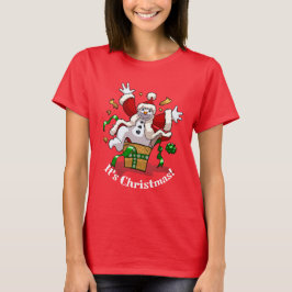 Funny Snowman It's Christmas! Big Surprise Cartoon T Shirt
