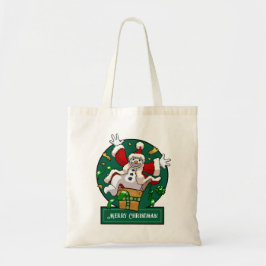 Funny Snowman Merry Christmas Surprise Cartoon Tygkasse
