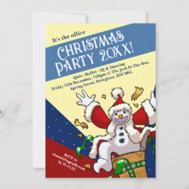 Funny Snowman Santa Christmas Party Add The Year  Inbjudningar