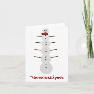 Funny Snowmanipede Notecard Helgkort