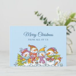 Funny Snowmen Happy Holiday Merry Christmas Card Julkort