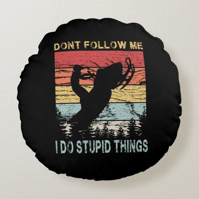 Funny Snowmobiling Rund Kudde (Framsidan)