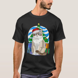 Funny Snowshoe Cat Santa Christmas Tree Decor T Shirt