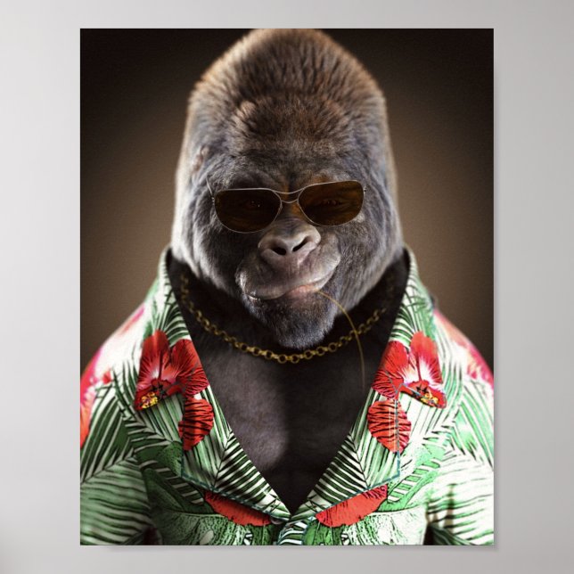 Funny Snyggt Gorilla Poster (Framsidan)