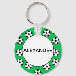 Funny Soccer Ball Mönster Nyckelring