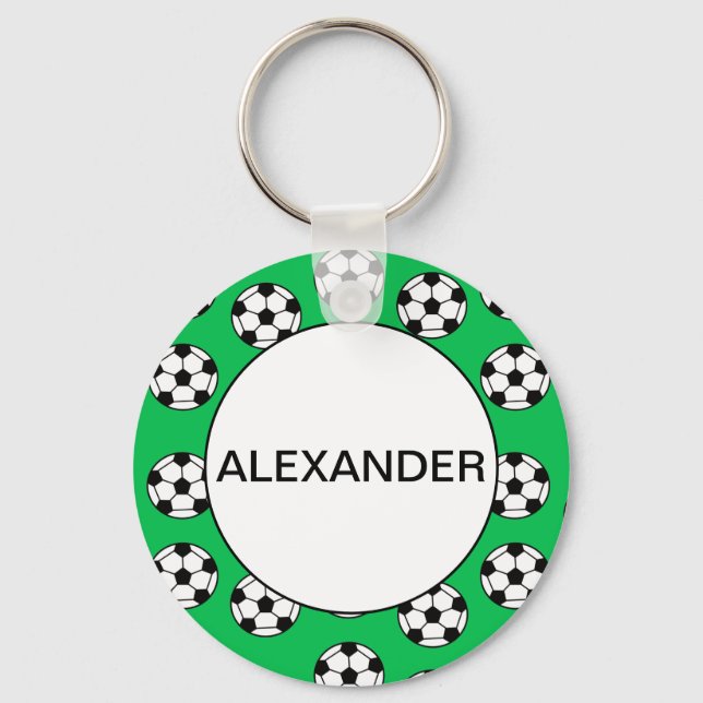 Funny Soccer Ball Mönster Nyckelring (Framsida)
