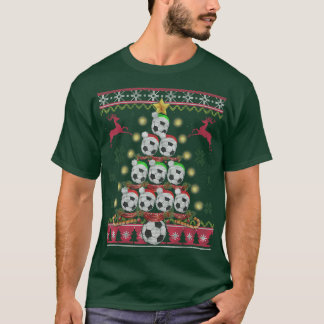 Funny Soccer Christmas Tree Gifts Soccer Fans Ugly T Shirt