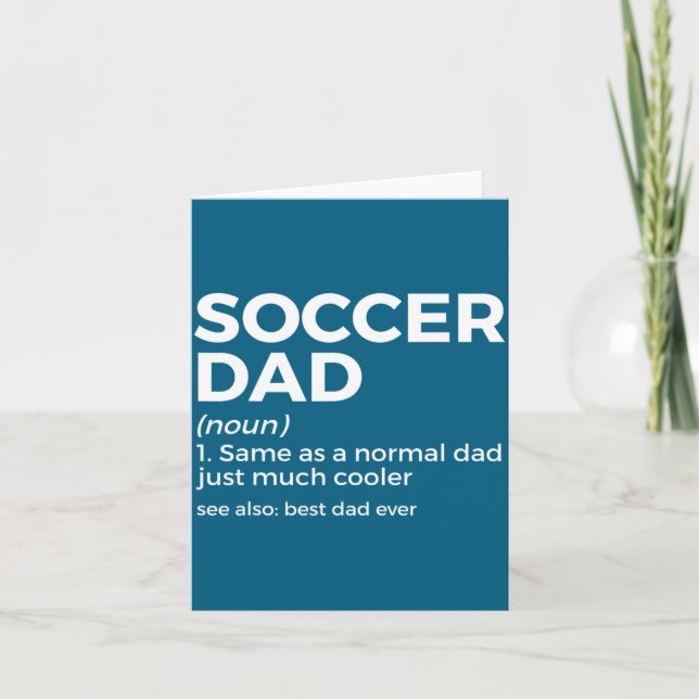 Funny Soccer Dad Definition For Mens Soccer Playe  Kort (Framsida)