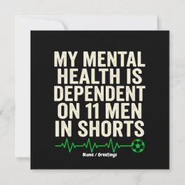 Funny Soccer Fan Mental Health Heartbeat Graphic  Inbjudningar