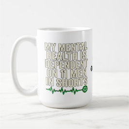 Funny Soccer Fan Mental Health Heartbeat Graphic  Kaffemugg
