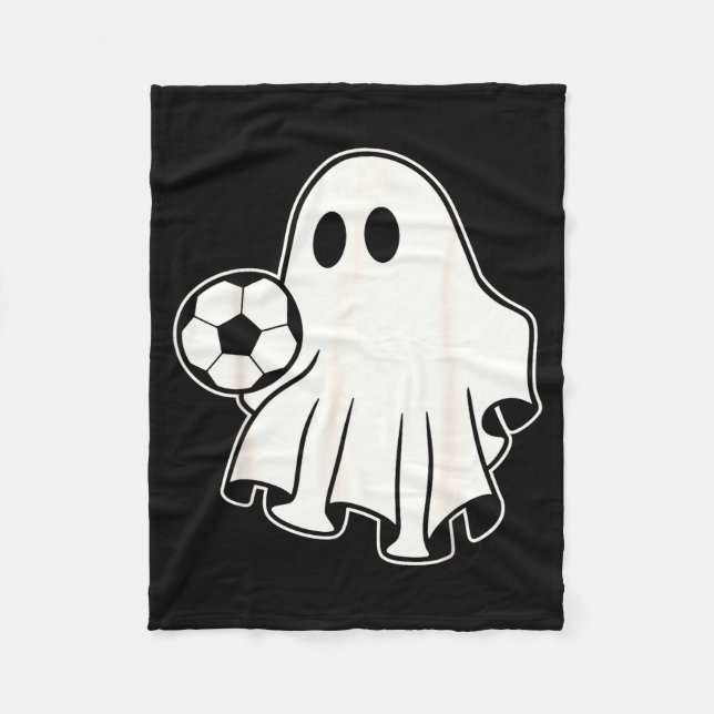 Funny Soccer Ghost Playing Soccer Lovers Halloween Fleecefilt (Framsidan)