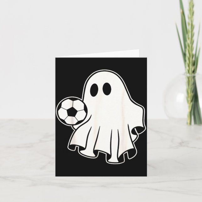 Funny Soccer Ghost Playing Soccer Lovers Halloween Kort (Framsida)