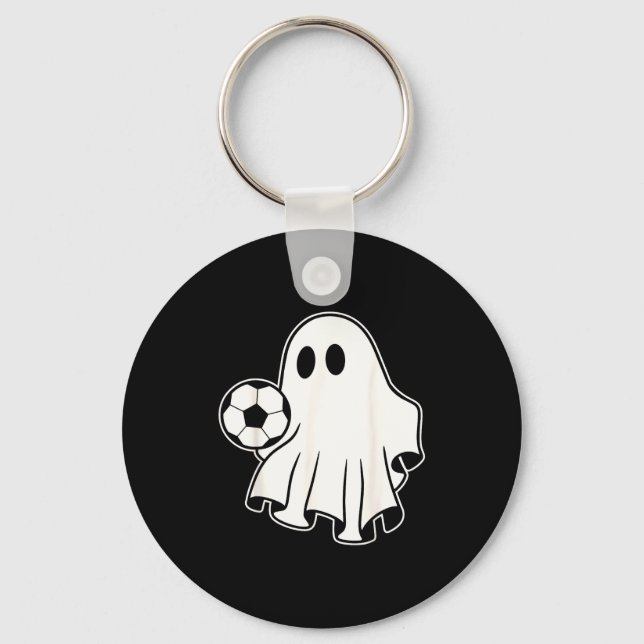 Funny Soccer Ghost Playing Soccer Lovers Halloween Nyckelring (Framsida)