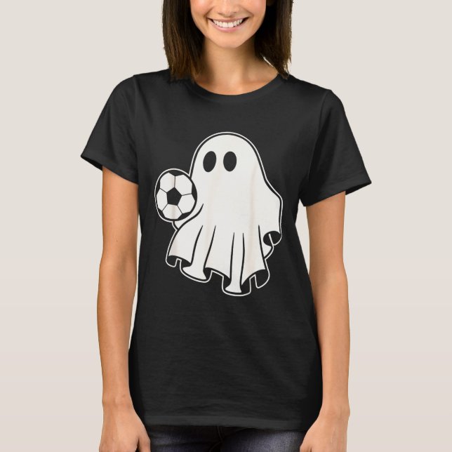 Funny Soccer Ghost Playing Soccer Lovers Halloween T Shirt (Framsida)