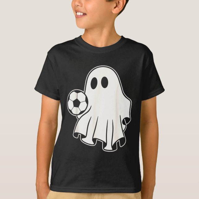 Funny Soccer Ghost Playing Soccer Lovers Halloween T Shirt (Framsida)