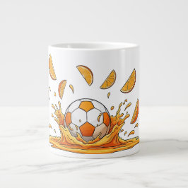 Funny Soccer Orange Splash Coffee Mug Jumbo Mugg