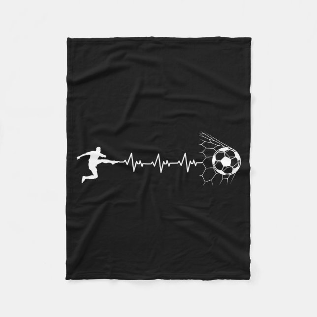 Funny Soccer Player Heart Pulse Graphic Srt Footba Fleecefilt (Framsidan)