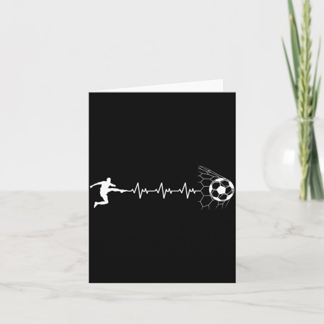 Funny Soccer Player Heart Pulse Graphic Srt Footba Kort (Framsida)