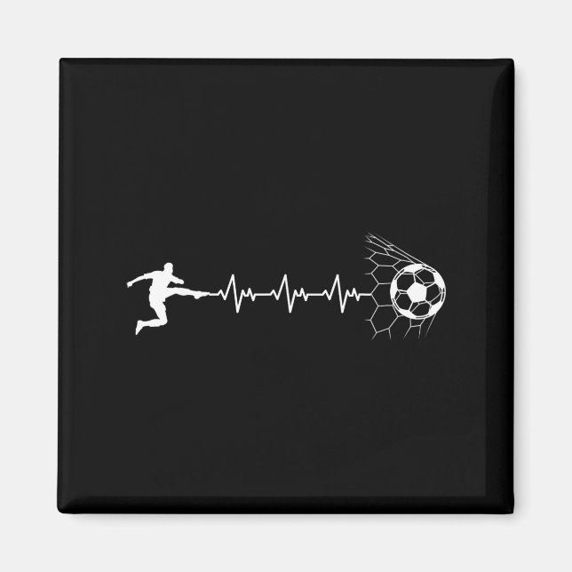 Funny Soccer Player Heart Pulse Graphic Srt Footba Magnet (Framsidan)