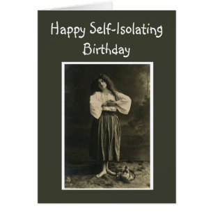 Funny Social Avstånd Birthday Humor Hälsningskort