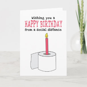 Funny Social Avstånd födelsedag Kort