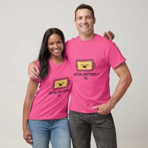 Funny Social-batteri 1 % Tecknad T Shirt