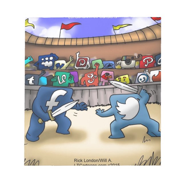 Funny Social Media Krig Anteckningsblock (Framsida)