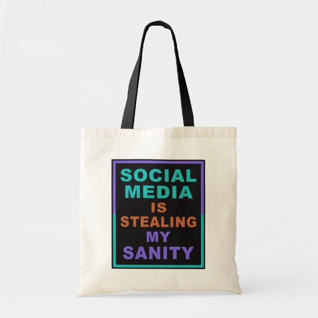Funny "Social Media" tote bags Tygkasse (Framsidan)