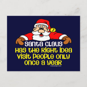Funny Social Santa Helg Vykort